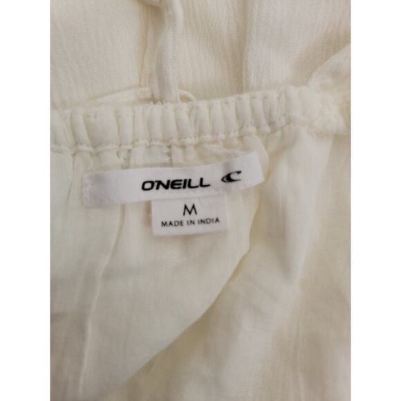 Oneill Babydoll Mini DressSz Medium Eyelet Lined Cottage Boho Beachy Vacation - Picture 9 of 11